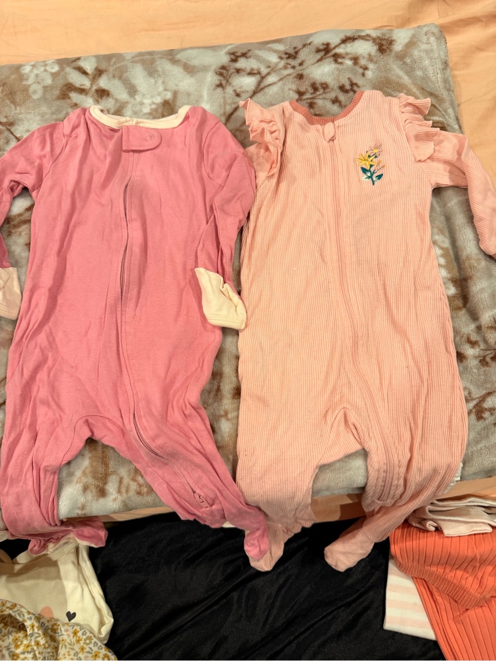 cloud island Pink and Peach Footed Sleep Sacks - 2-Pack